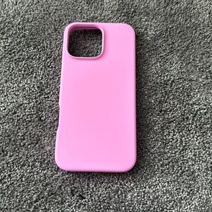 Pink silicone IPhone 16 pro max phone case from Amazon